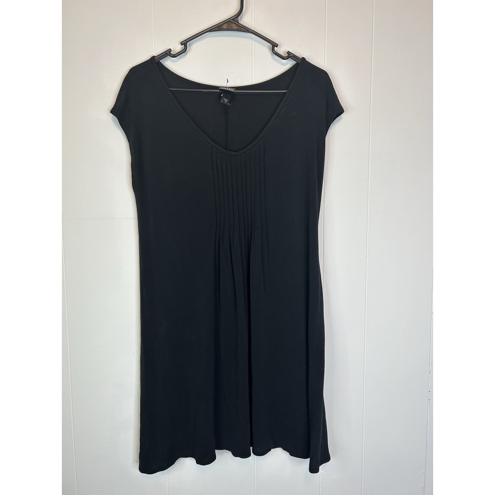 Eileen Fisher Women's Size Medium Short Sleeve Knee Length Dress Black 145